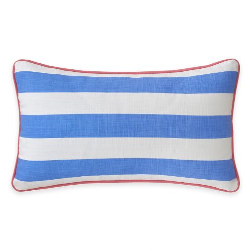  Southern Tide Coastal Ikat Stripe Oblong Throw Pillow in Cool Blue
