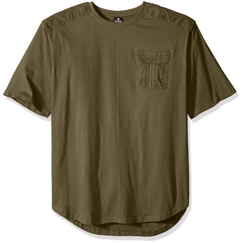  Southpole Mens Big and Tall Short Sleeve Scallop Tee with Fine Twill Detail
