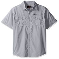 Southpole Mens Short Sleeve Solid Woven Shirt with Chest Pockets