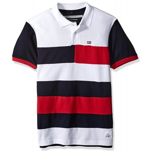  Southpole Mens Short Sleeve Stripe Polo Shirt