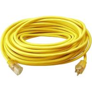 Southwire Outdoor Extension Cord, 50 Ft, 12 gauge 3 prong, Heavy Duty, SJTW Cord, Yellow, 2588
