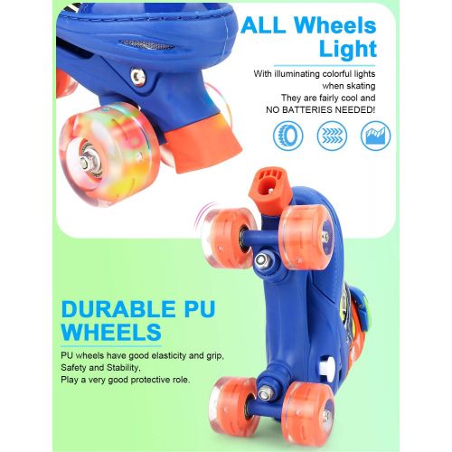  Sowume Adjustable Roller Skates for Girls and Women, All 8 Wheels of Girls Skates Shine, Safe and Fun Illuminating for Kids