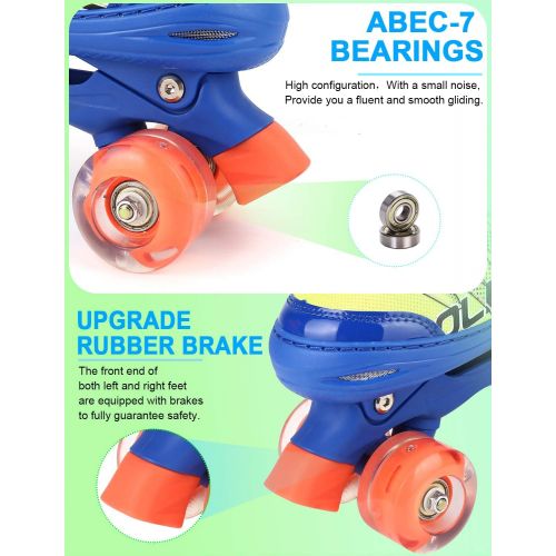  Sowume Adjustable Roller Skates for Girls and Women, All 8 Wheels of Girls Skates Shine, Safe and Fun Illuminating for Kids