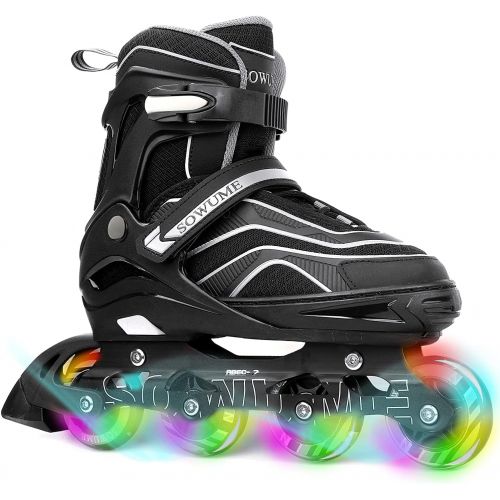  Sowume Adjustable Roller Blades Skates Girls, Boys and for Kids, Adults, Outdoor Inline Skates for Women Men with Full Illuminating; Safe and Durable patines para Mujer y Hombre ad