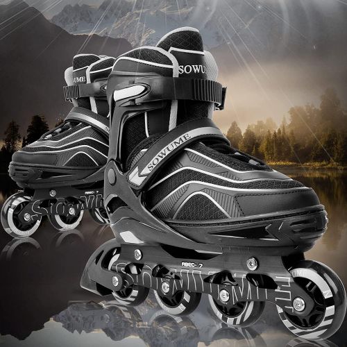  Sowume Adjustable Roller Blades Skates Girls, Boys and for Kids, Adults, Outdoor Inline Skates for Women Men with Full Illuminating; Safe and Durable patines para Mujer y Hombre ad