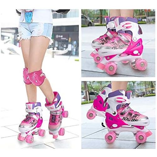  Sowume Adjustable Roller Skates for Girls and Women, All 8 Wheels of Girls Skates Shine, Safe and Fun Illuminating for Kids