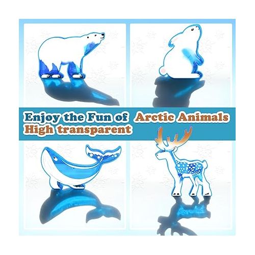  Frozen Toys Arctic Animal Magnetic Tiles Pretend Play Kids Games Magnetic Toys Magnet Building Blocks Kids Toys for Toddlers Classroom Supplies for STEM Learning and Fun