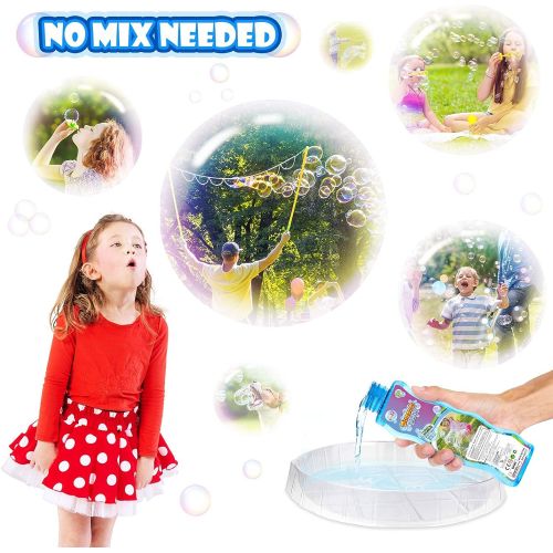  Soyee Bubble Solution Refills for Making Giant and Small Bubbles NO Mix Needed 3 Portable Easy Grip Bottles of Bubble Solution Necessories for Bubble Guns Wands Blowers Bubble Machines