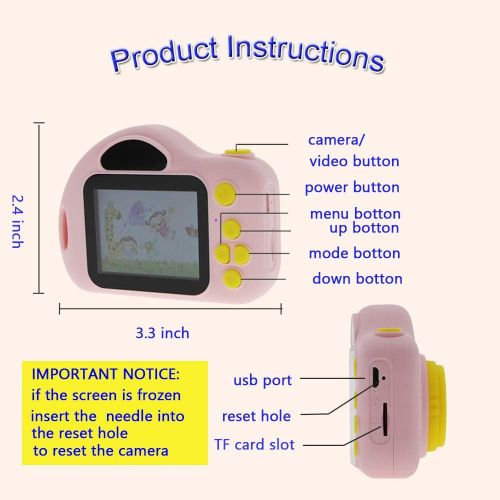  [아마존베스트]Soyee Toys for 4-6 Year Old Girls Kids Camera for Children Mini Camcorder with 1080P and 2.0 Inch IPS Screen for Preschool Toddler Birthday Present(16GB TF Card Included)