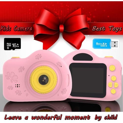  [아마존베스트]Soyee Toys for 4-6 Year Old Girls Kids Camera for Children Mini Camcorder with 1080P and 2.0 Inch IPS Screen for Preschool Toddler Birthday Present(16GB TF Card Included)