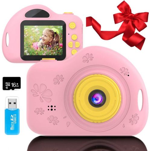  [아마존베스트]Soyee Toys for 4-6 Year Old Girls Kids Camera for Children Mini Camcorder with 1080P and 2.0 Inch IPS Screen for Preschool Toddler Birthday Present(16GB TF Card Included)