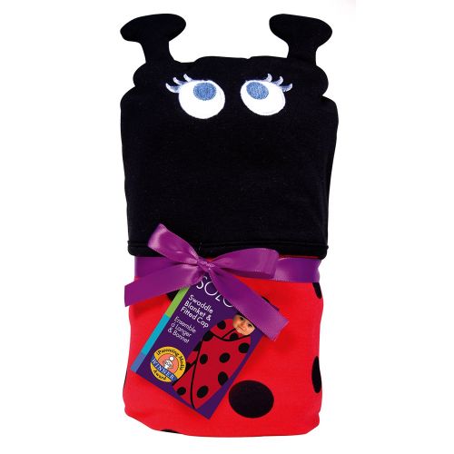  Sozo Baby-Girls Newborn Ladybug Swaddle Blanket and Cap Set