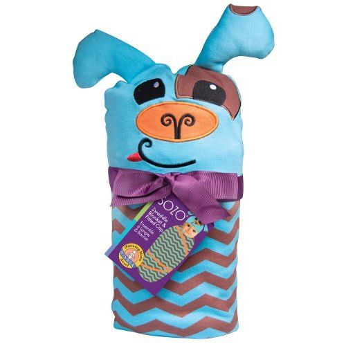  Sozo Baby-Boys Newborn Chevron Puppy Swaddle Blanket and Cap Set, Blue/Tan, One Size by Sozo