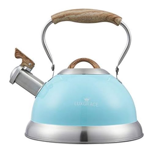  S-p Teapot Whistling Tea Kettle with Handle Loud Whistle,Food Grade Stainless Steel Tea Pot for Stovetops Water Kettle(Blue)