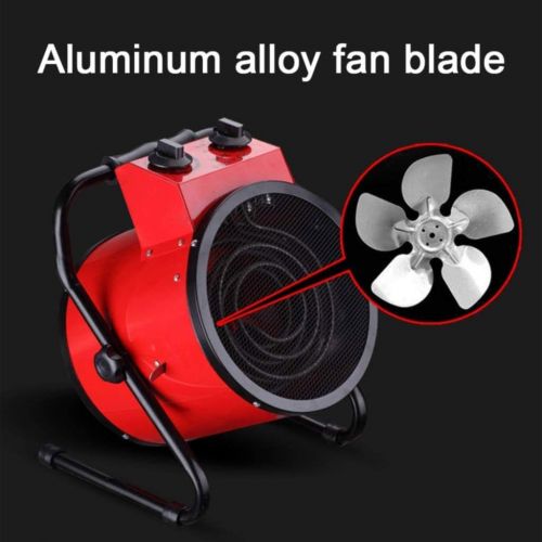  3KW Industrial Workshop Fan Heater, Household Electric Heater, High-power Adjustable Thermostat Heater Dryer, Powerful Space Heaters For Indoors (Color : Red, Size : 3KW(27 caliber