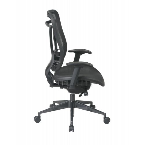 Space Seating SPACE Seating Breathable Mesh High Back and Seat, Ultra 2-to-1 Synchro Tilt Control, Seat Slider and Gunmetal Finish Executive Chair