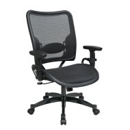 Space Seating SPACE Seating Deluxe AirGrid Dark Back and Seat, 2-to-1 Synchro Tilt Control, Adjustable Arms, Tilt Tension and Lumbar Support with Gunmetal Finish Base Managers Chair