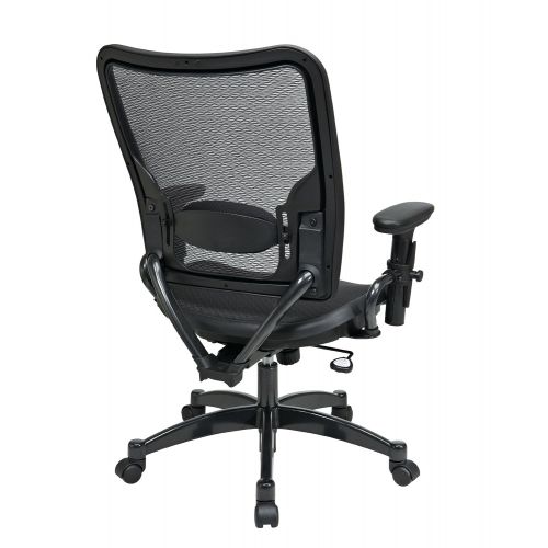  Space Seating SPACE Seating Deluxe AirGrid Dark Back and Seat, 2-to-1 Synchro Tilt Control, Adjustable Arms, Tilt Tension and Lumbar Support with Gunmetal Finish Base Managers Chair