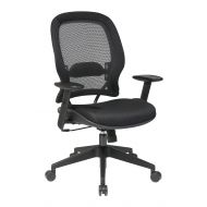 Space Seating SPACE Seating AirGrid Back And Padded Mesh Seat, Adjustable Arms, Nylon Base Adjustable Managers Chair, Black