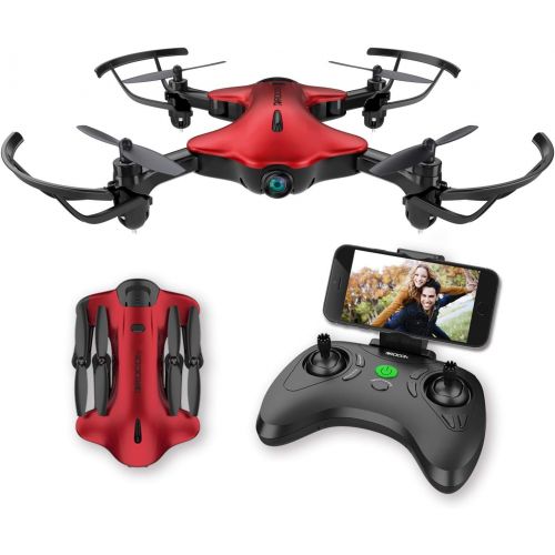  [아마존베스트]Drone for Kids, Spacekey FPV Wi-Fi Drone with Camera 720P HD, Real-time Video Feed, Great Drone for Beginners, Quadcopter Drone with Altitude Hold, One-Key Take-Off, Landing Foldab