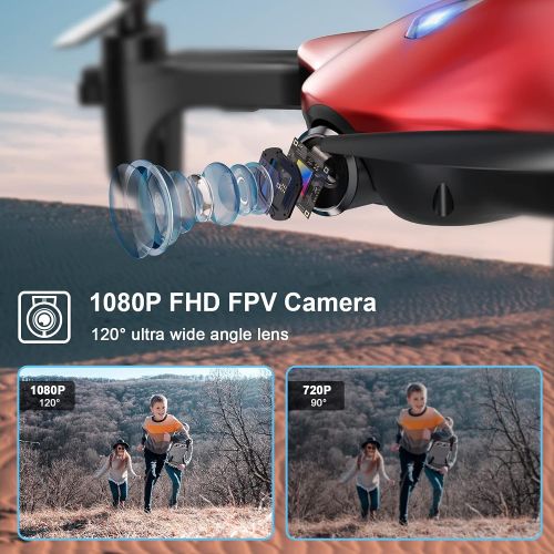  Drone with Camera, DROCON Spacekey 1080P Remote Control Drone for Kids Beginners, FPV Drone App Control, Gravity Control, One-key Return, 2 Batteries, 3 Speed Modes, Foldable Arms