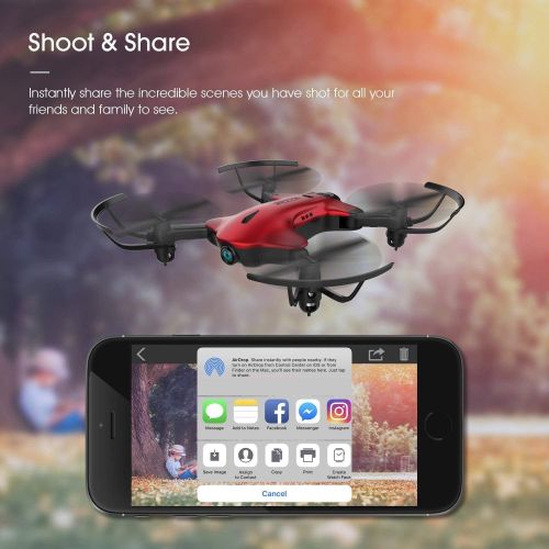  Drone for Kids, Spacekey FPV Wi-Fi Drone with Camera 720P HD, Real-time Video Feed, Great Drone for Beginners, Quadcopter Drone with Altitude Hold, One-Key Take-Off, Landing Foldab