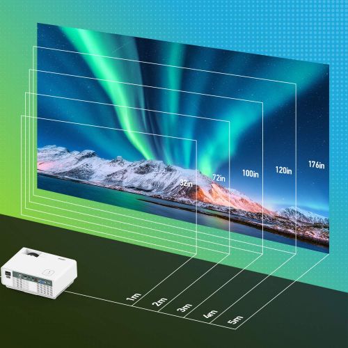  Projector, Spacekey RD-810 LED Portable Projector, Multimedia Home Theater Video Projector Supporting 1080P with HDMI USB VGA AV for Home Cinema TV Laptop Game iPhone Andriod Smart