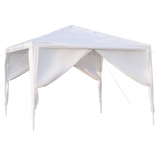  Spaco 3 x 3m Four Sides Portable Home Use Waterproof Tent Outdoor Folding Tent with Spiral Tubes White