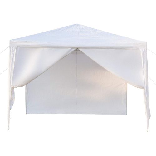  Spaco 3 x 3m Four Sides Portable Home Use Waterproof Tent Outdoor Folding Tent with Spiral Tubes White