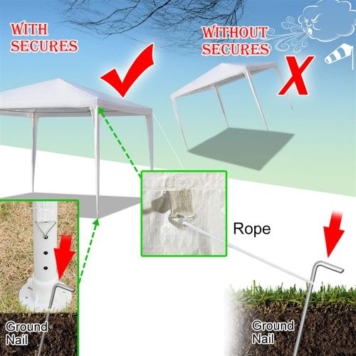  Spaco 3 x 3m Four Sides Portable Home Use Waterproof Tent Outdoor Folding Tent with Spiral Tubes White
