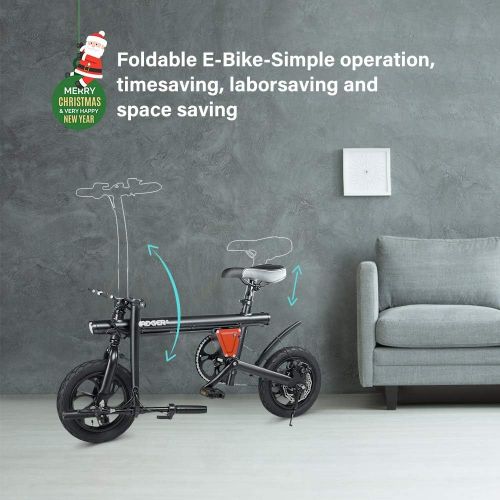  [아마존 핫딜] Spadger Folding Lightweight Electric Bike, Max Speed Up to 15Mph with 21 Miles Range, 12 Wheels Portable Ebike with Pedal, Power Assist Aluminum Electric Bycicle/E-Bike/Scooter