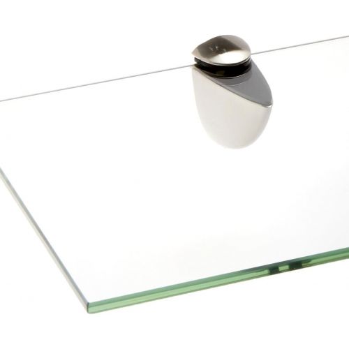  Spancraft Glass Kingbird Bent Glass Shelf, Chrome Bracket, 8 x 32