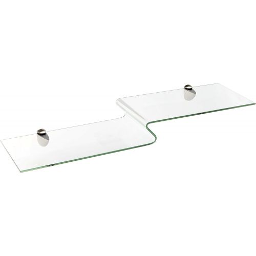  Spancraft Glass Kingbird Bent Glass Shelf, Chrome Bracket, 8 x 32