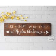 /SpangGangDesigns latitude longitude sign | GPS sign | coordinates sign | address sign | custom coordinates | wedding shower gift | GPS coordinates sign