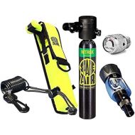 New 3.0CF Nitrox Spare Air Package for Scuba Divers With Dial Gauge Upgrade, Fill Adapter, Holster, & Leash