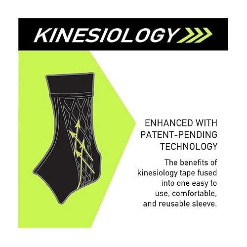  Spark Kinetic Sleeve, Ankle, Small a€“ Non-Slip Compression Support Sleeve with Embedded Kinesiology Tape a€“ for Improved Muscle & Joint Support ￢a€“ Comfortable, Breathable, & Moisture Wicking