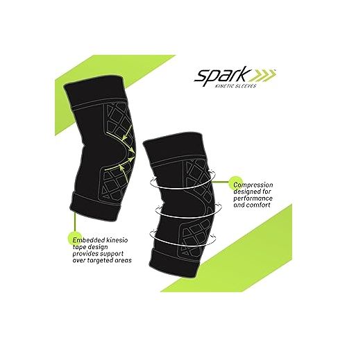  Spark Kinetic Elbow - Arm Sleeve for Tennis, Golfing, Basketball & More - Elbow Brace for Men & Women - Compression Sleeve with Embedded Kinesiology Tape - Medium