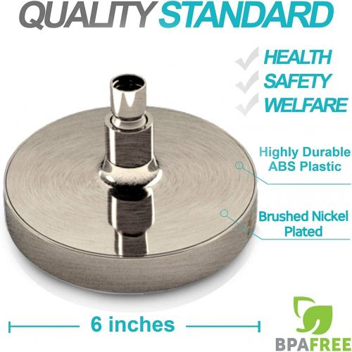  SparkPod Shower Head - California Compliant 1.8 GPM - High Pressure Rain Brushed Nickel - Luxury Modern Look - Easy Tool Free Installation - Perfect Adjustable Replacement For Your