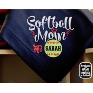 SparkleChikOriginals Softball Mom Blanket, Softball Blanket, Softball Gift, Personalized GLITTER VINYL Softball Stadium Blanket withwithout Custom NameNumber