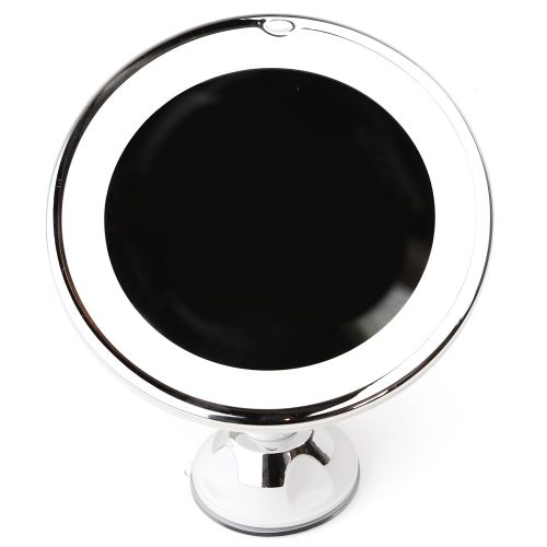  Sparrow Decor Lighted Makeup Mirror 7X Daylight LED Wall Mount Mirror with Locking Suction Cup and Rotating Adjustable Tilting Arm Folds Into Travel Magnifying Mirror - Illuminated