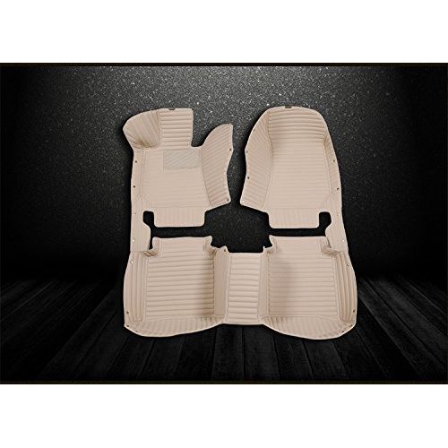  Spartan Autotec - Floor Liners Front and Second RowSeats 3pcsfor Tesla Model S - King Diamond Series - Chocolate