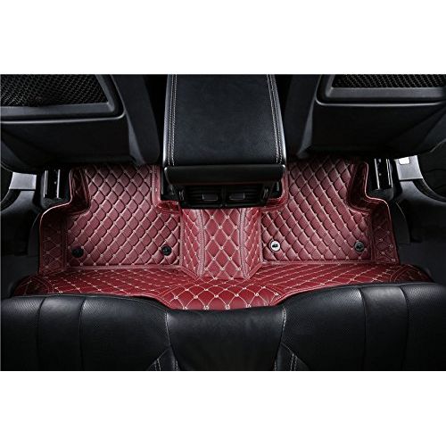  Spartan Autotec - Floor Liners Front and Second RowSeats 3pcsfor Tesla Model S - King Diamond Series - Chocolate