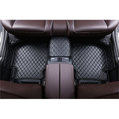  Spartan Autotec - Floor Liners Front and Second RowSeats 3pcsfor Tesla Model S - King Diamond Series - Chocolate