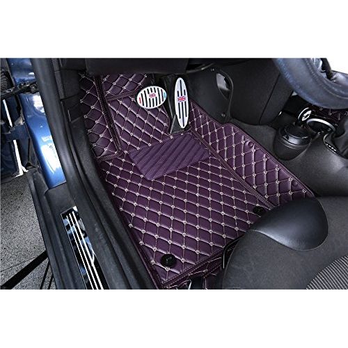  Spartan Autotec - Floor Liners Front and Second RowSeats 3pcsfor Tesla Model S - King Diamond Series - Chocolate