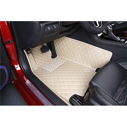  Spartan Autotec - Floor Liners Front and Second RowSeats 3pcsfor Tesla Model S - King Diamond Series - Chocolate