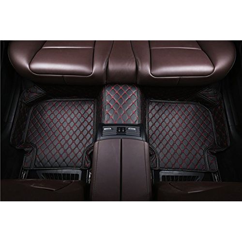  Spartan Autotec - Floor Liners Front and Second RowSeats 3pcsfor Tesla Model S - King Diamond Series - Chocolate