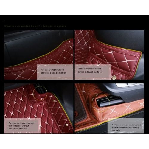  Spartan Autotec - Floor Liners Front and Second RowSeats 3pcsfor Tesla Model S - King Diamond Series - Chocolate