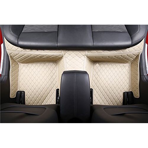  Spartan Autotec - Floor Liners Front and Second RowSeats 3pcsfor Tesla Model S - Horizon Series - Harmony Cream