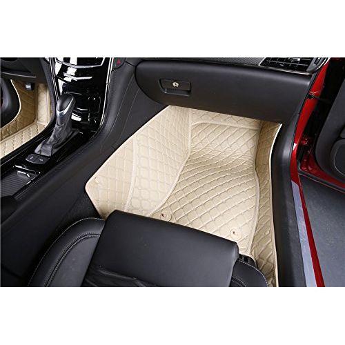  Spartan Autotec - Floor Liners Front and Second RowSeats 3pcsfor Tesla Model S - King Diamond Series - Harmony Cream