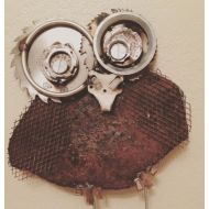 /Spartan54 Handmade, Hand Welded, Metal Garden Owl, Gears, Yard Art, Recycled Cutlery, Scrap Metal, Owl, Metal Owl, Welded Owl
